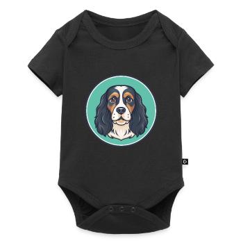French Spaniel Dog Breed Cartoon Kawaii Clipart - Baby Premium short-sleeve bodysuit - black - Front