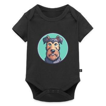 Irish Terrier Hund Rasse Cartoon Kawaii Clipart Haustier - Baby Premium Kurzarmbody - Schwarz - Vorne