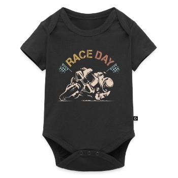 retro superbike raceday Motorrad used look Symbol - Baby Premium Kurzarmbody - Schwarz - Vorne