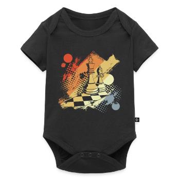 Chess queen and king - Baby Premium short-sleeve bodysuit - black - Front