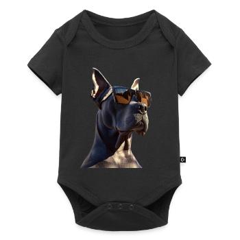 Great Dane Hatz Male Saupacker Great Dane - Baby Premium short-sleeve bodysuit - black - Front
