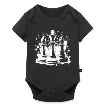 Fou et roi des échecs - Body à manches courtes Premium Bébé - noir - Devant