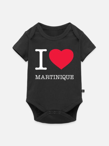 I LOVE MARTINIQUE - Baby Premium Kurzarmbody - Schwarz