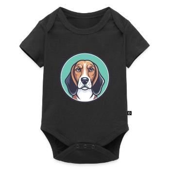 Welsh Hound Dog Breed Funny Cartoon Kawaii Clipart - Baby Premium short-sleeve bodysuit - black - Front