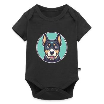 Treeing Cur Dog Breed Funny Cartoon Kawaii Clipart - Baby Premium short-sleeve bodysuit - black - Front