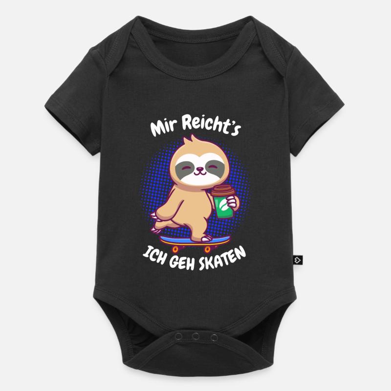Kaffee Sloth Skateboard - Baby Premium Kurzarmbody - Schwarz
