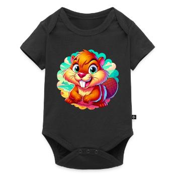 Beaver - Baby Premium short-sleeve bodysuit - black - Front