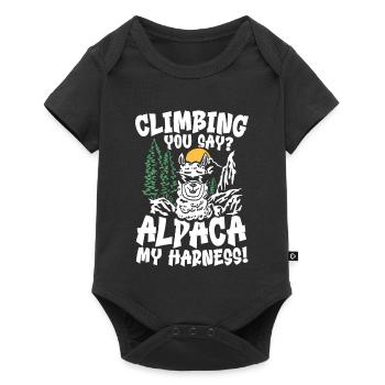 climbing you say alpaca my harness - Baby Premium Kurzarmbody - Schwarz - Vorne