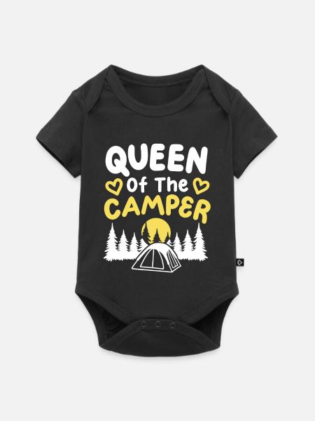 Camping Camper Queen - Baby Premium Kurzarmbody - Schwarz