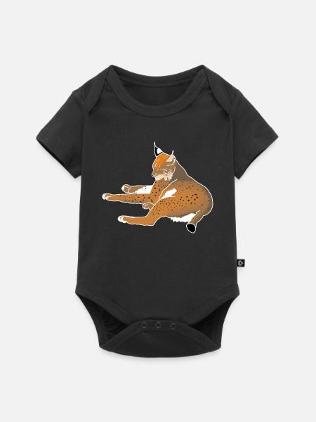 Luchs - Baby Premium Kurzarmbody - Schwarz