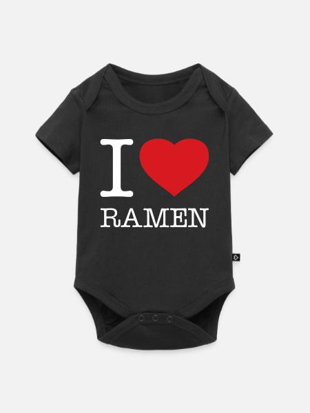 I LOVE RAMEN - Baby Premium Kurzarmbody - Schwarz