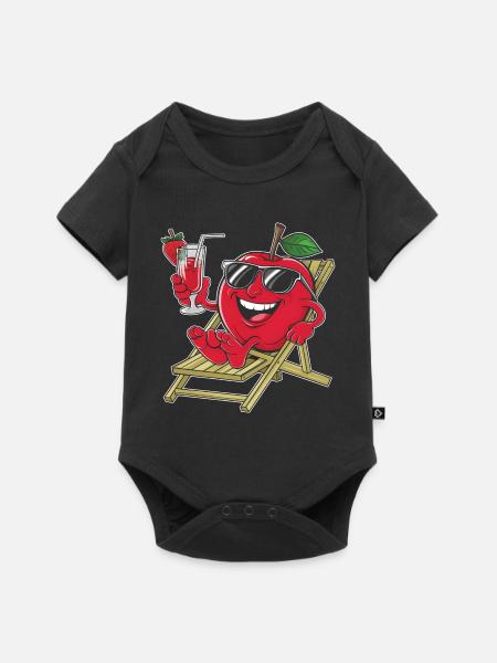 Apfel - Baby Premium Kurzarmbody - Schwarz
