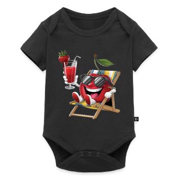 Cherry - Baby Premium Kurzarmbody - Schwarz - Vorne