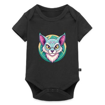 Brume australienne Chat Race Dessin animé Kawaii Animal - Body à manches courtes Premium Bébé - noir - Devant