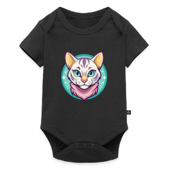 Schnee Bengalen Katze Rasse Karikatur Kawaii Tier Haustier - Baby Premium Kurzarmbody - Schwarz - Vorne