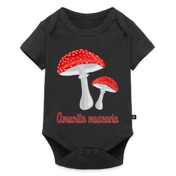 Champignons d’automne - Body à manches courtes Premium Bébé - noir - Devant