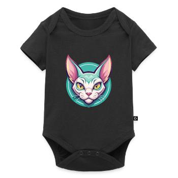 German Rex Cat Breed Cartoon Kawaii Animal Pet - Baby Premium short-sleeve bodysuit - black - Front
