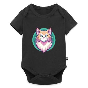 Ginger Longhair Cat Breed Cartoon Kawaii Animal - Baby Premium short-sleeve bodysuit - black - Front
