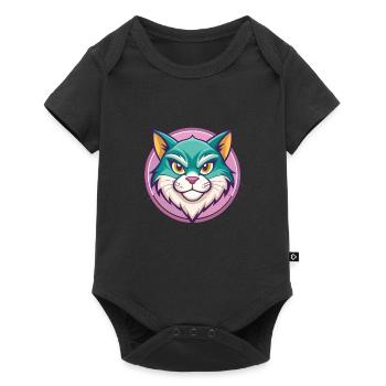 Chypre Chat Race Dessin Animé Kawaii Animal Animal Pet - Body à manches courtes Premium Bébé - noir - Devant