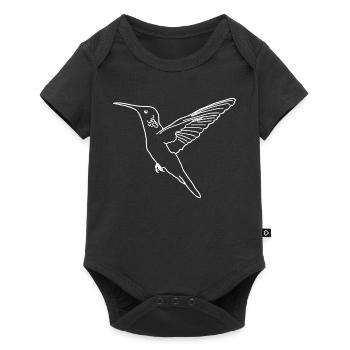 Hummingbird lineart - Baby Premium short-sleeve bodysuit - black - Front