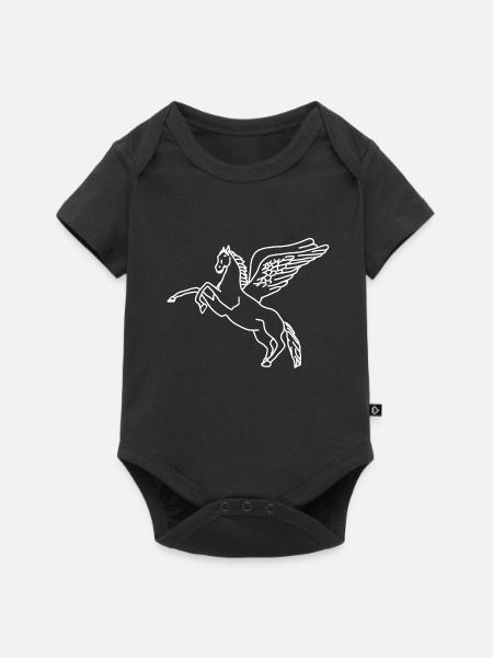 Pegasus lineart - Baby Premium Kurzarmbody - Schwarz