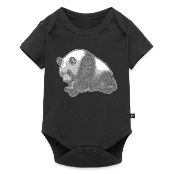 Panda grand - Body à manches courtes Premium Bébé - noir - Devant