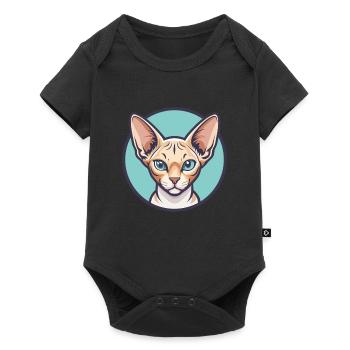 Devon Rex Cat Breed Cartoon Kawaii Animal Pet - Baby Premium short-sleeve bodysuit - black - Front