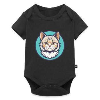 Selkirk Rex Cat Breed Cartoon Kawaii Animal Pet - Baby Premium short-sleeve bodysuit - black - Front