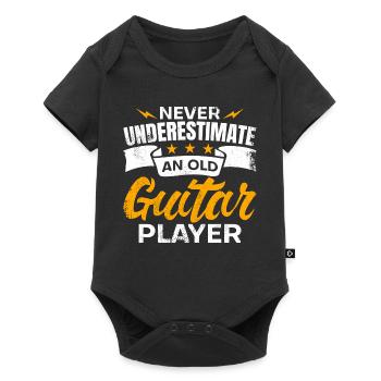 Never underestimate an old guitarist - Baby Premium short-sleeve bodysuit - black - Front