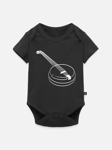 Banjo Skizze - Baby Premium Kurzarmbody - Schwarz