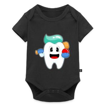 Tooth Cricket Cricket Bat - Body à manches courtes Premium Bébé - noir - Devant