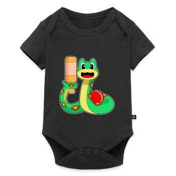 Serpent Cricket Batte de cricket - Body à manches courtes Premium Bébé - noir - Devant