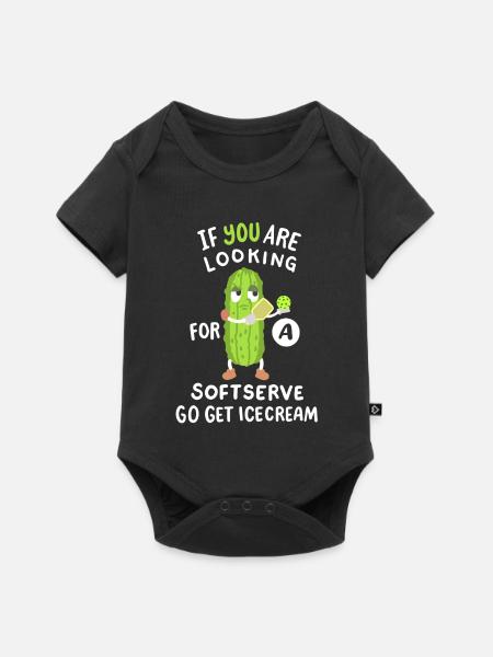 Gurke spielt Pickleball - Baby Premium Kurzarmbody - Schwarz