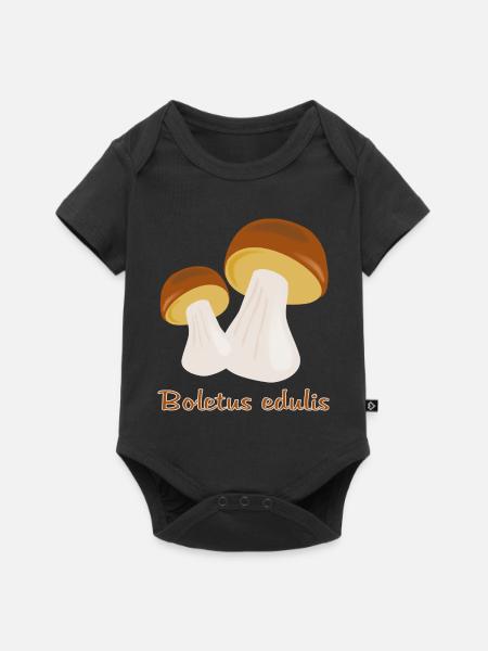 Herbst Pilze - Baby Premium Kurzarmbody - Schwarz