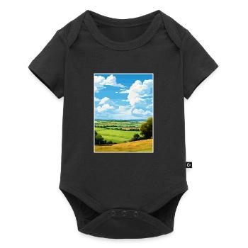 Kent Downs Aonb Affiche de voyage Souvenir Peinture WPA - Body à manches courtes Premium Bébé - noir - Devant