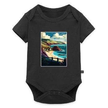 South Devon Anob Travel Poster Souvenir Paint WPA - Baby Premium short-sleeve bodysuit - black - Front