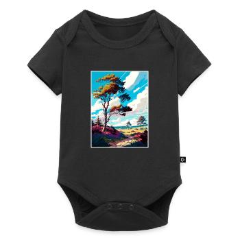 Ashdown Forest Travel Poster Postcard Painting - Baby Premium short-sleeve bodysuit - black - Front