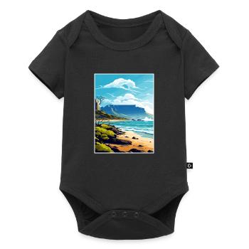 Table Mountain South Africa Travel Poster Souvenir - Baby Premium short-sleeve bodysuit - black - Front