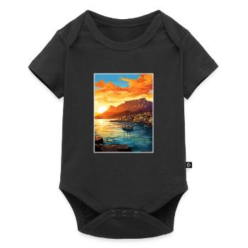 Cape Town Afrique du Sud Affiche de voyage Souvenir WPA - Body à manches courtes Premium Bébé - noir - Devant