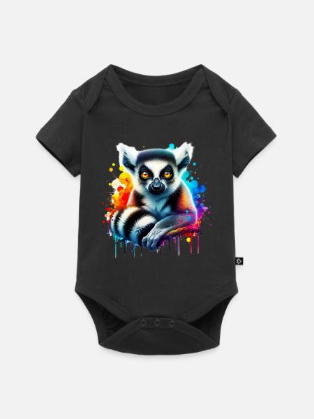 Lemur - Baby Premium Kurzarmbody - Schwarz