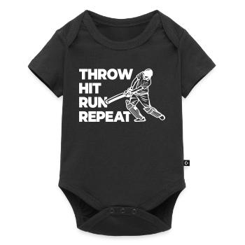 Throwing, hitting, repeating races - Baby Premium short-sleeve bodysuit - black - Front