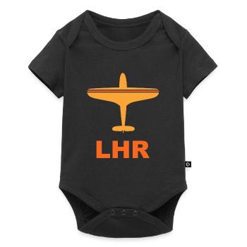 Flughafen London Heathrow - LHR - Großbritannien - Baby Premium Kurzarmbody - Schwarz - Vorne
