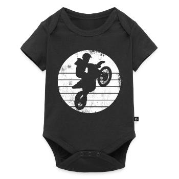 Dessin de pilote de motocross - Body à manches courtes Premium Bébé - noir - Devant