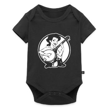 Joueur de banjo de dessin animé - Body à manches courtes Premium Bébé - noir - Devant
