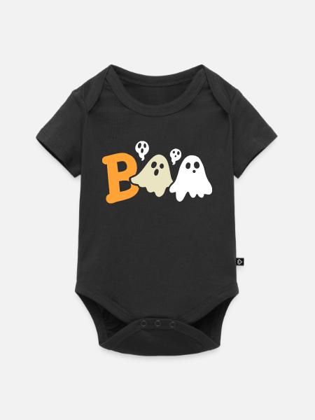 Geister Halloweenkostüm - Baby Premium Kurzarmbody - Schwarz