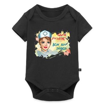 Nurse Gute Pflege? Ich Bin Dabei - Baby Premium Kurzarmbody - Schwarz - Vorne