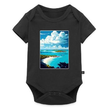Barbuda Caribbean Travel Poster Souvenir Paint WPA - Baby Premium short-sleeve bodysuit - black - Front