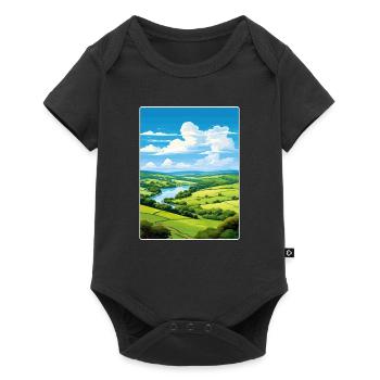Wye Valley Aonb Travel Poster Souvenir Paint WPA - Baby Premium short-sleeve bodysuit - black - Front
