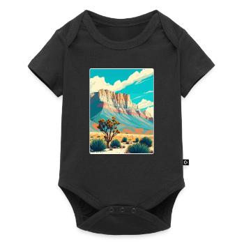 Affiche de voyage du parc national des montagnes de Guadalupe - Body à manches courtes Premium Bébé - noir - Devant