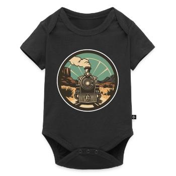 Illustration ferroviaire - Body à manches courtes Premium Bébé - noir - Devant